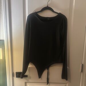 Women's Black Long Sleeve Bodysuit